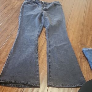 Blue Spice Dark Gray Flare Jeans